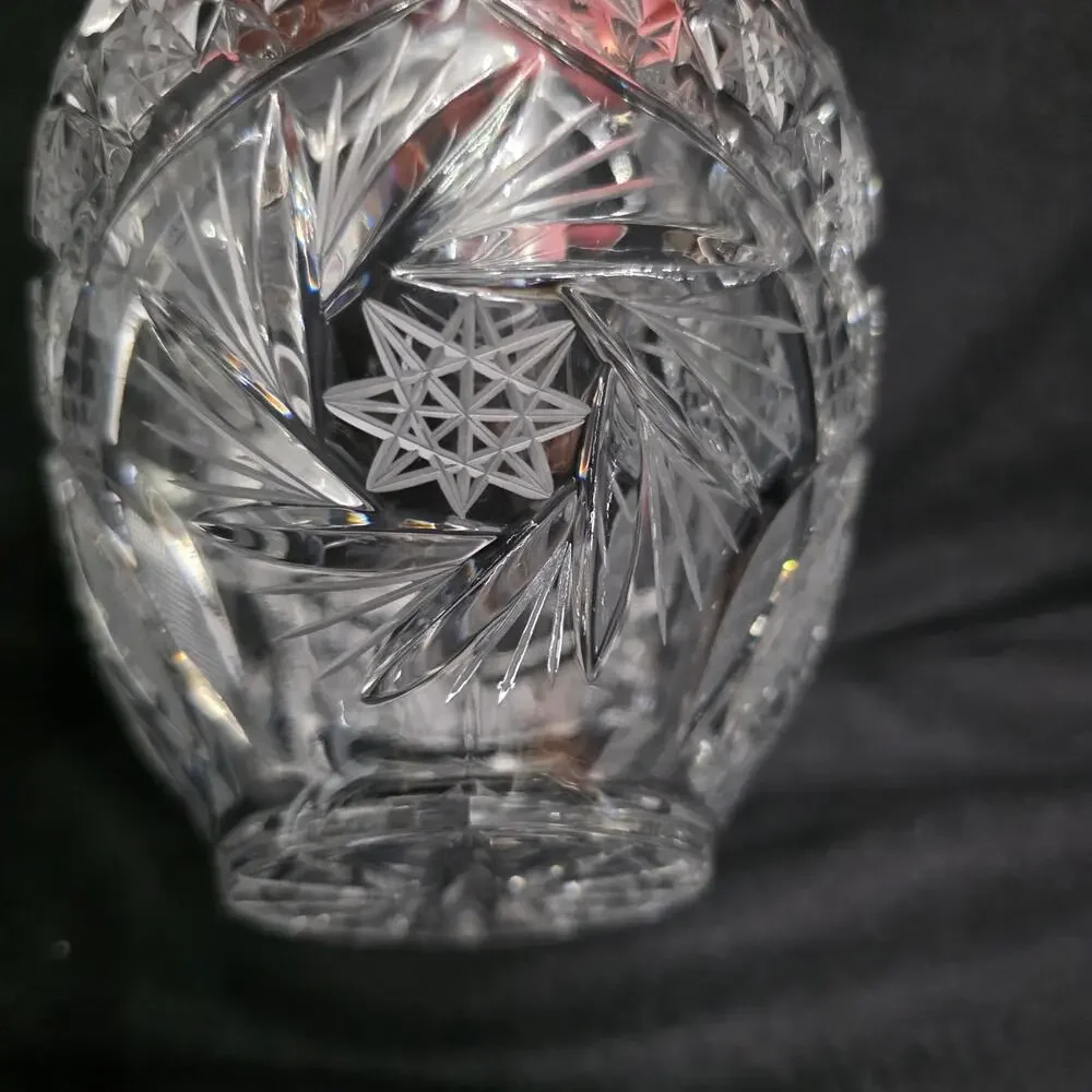 Vintage Heavy Cut Crystal Basket 8.5